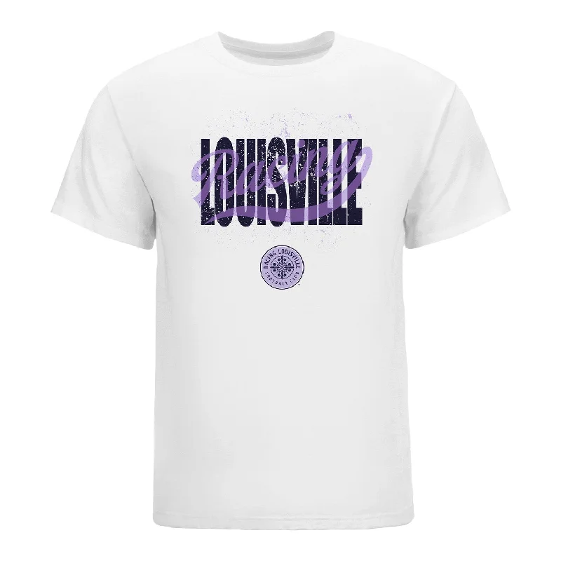 Unisex Racing Louisville Splatter White Tee Lace Blend Ribbed Blend Corduroy Blend