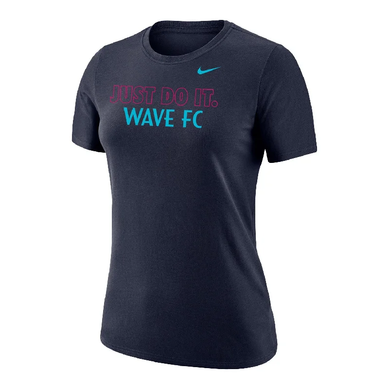 Women's Nike San Diego Wave FC JDI Navy Tee Front Pockets Side Pockets Patch Pockets