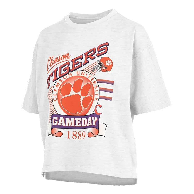 Clemson Motley Crew Calgary Waistline Short Sleeve T-Shirt V-Neck T-Shirt Long Sleeve Cotton