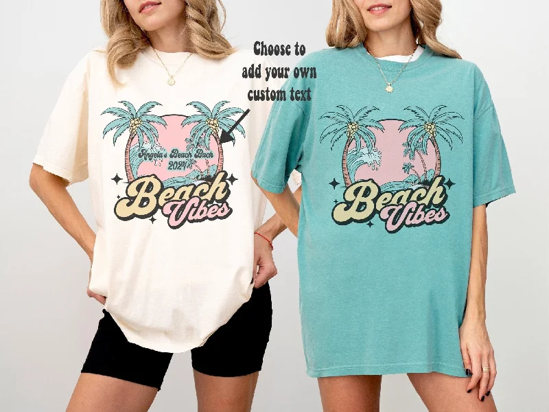 Retro Summer Beach Vibes Custom Bachelorette Party Shirts Comfort Colors Tees Handmade Hand-knitted Hand-woven Retro Summer Beach Vibes Custom Bachelorette Party Shirts Comfort Colors Tees Handmade Hand-knitted Hand-woven