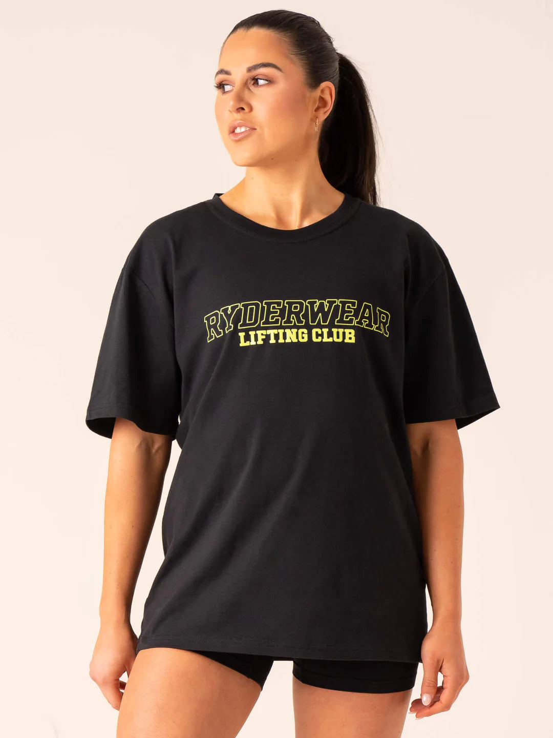 Ryderwear | Lifting Club T-Shirt - Black Solid Print Embellished