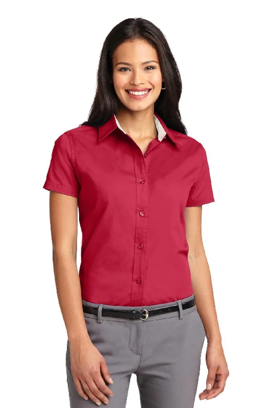 Port Authority Ladies Short Sleeve Easy Care  Shirt.  L508 Anti-Pilling Machine Wash Handmade