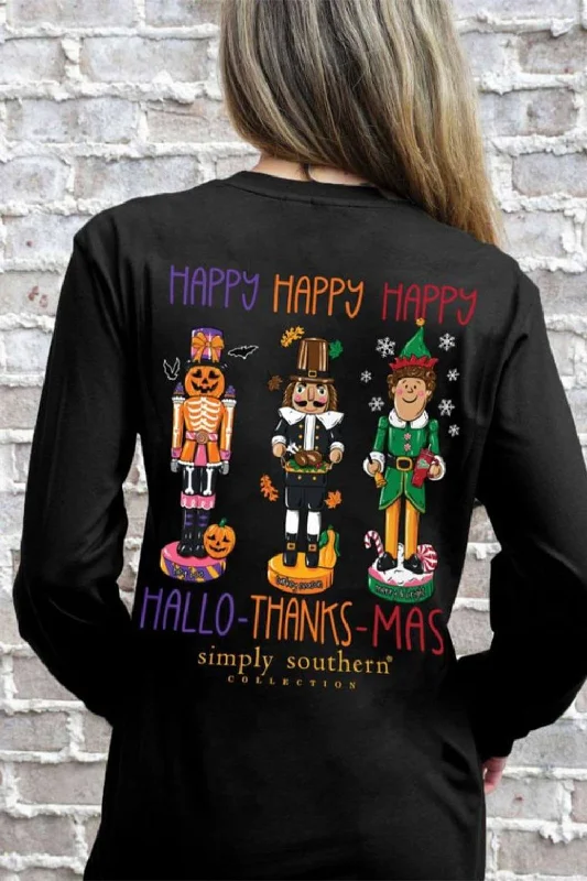 Simply Southern Long Sleeve Happy Everything T-Shirt for Women in Black | LS-EVERYTHING-BLACK Elegant Classic Vintage