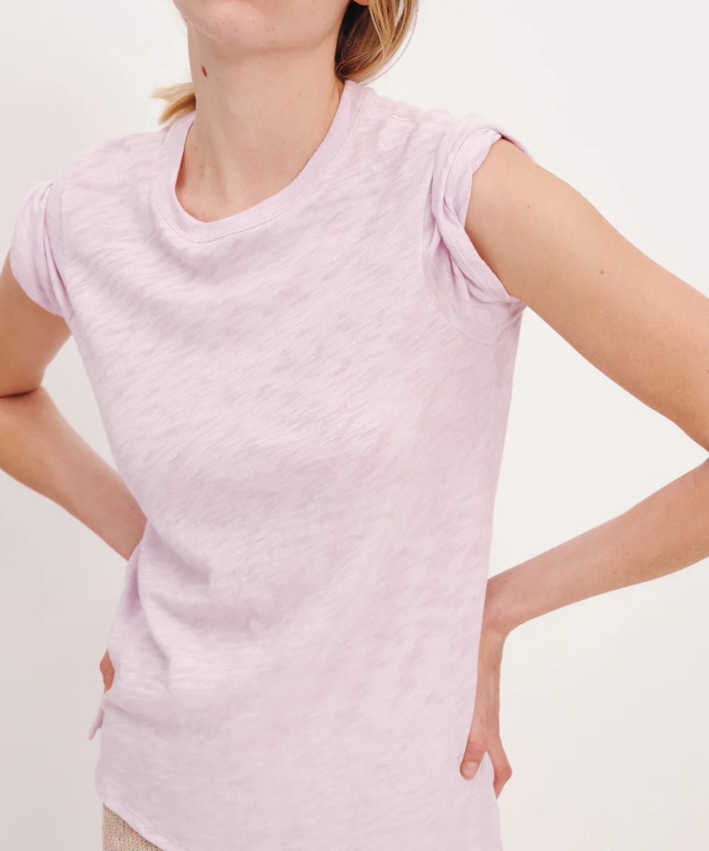 Slub Jersey Schoolboy Crew Neck Tee - Violet Breeze Terry Blend Velvet Blend Canvas Blend Slub Jersey Schoolboy Crew Neck Tee - Violet Breeze Terry Blend Velvet Blend Canvas Blend