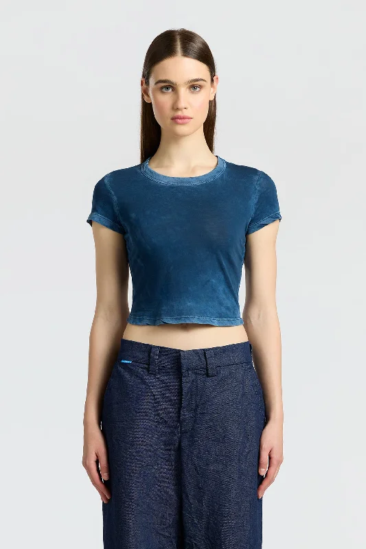 Standard Baby Tee Solid Print Embellished