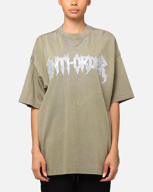 The Anti Order New Dawn Mock Neck T-Shirt Vintage Khaki Front Pockets Side Pockets Patch Pockets The Anti Order New Dawn Mock Neck T-Shirt Vintage Khaki Front Pockets Side Pockets Patch Pockets