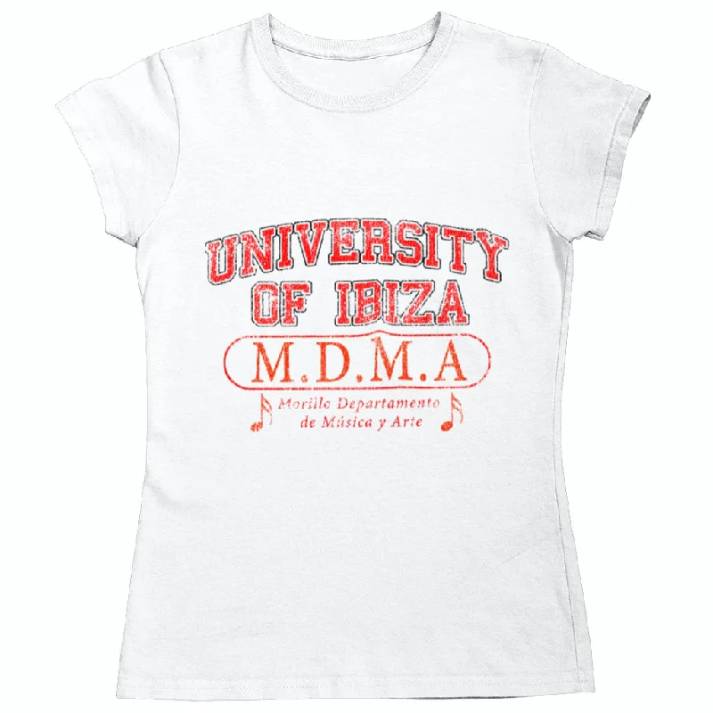 University of Ibiza Women's T-shirt Music Department Iron Safe Non-Iron Wrinkle Free