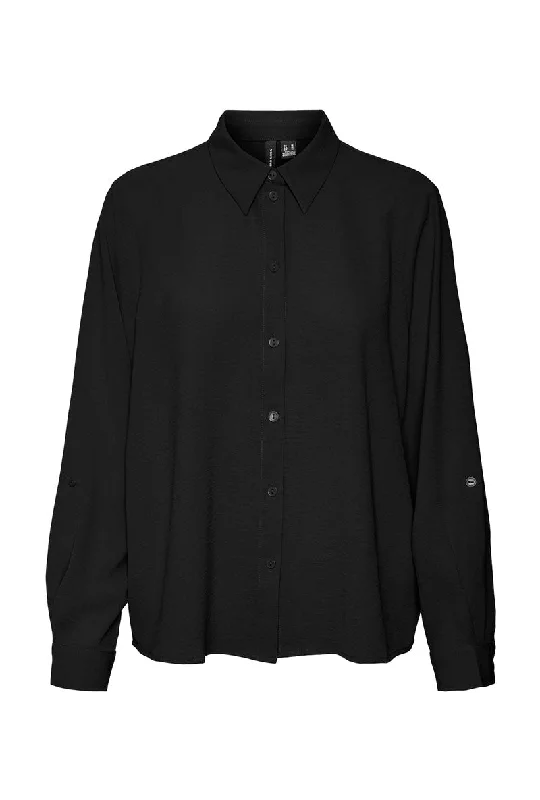 VERO MODA EMMA LS SHIRT Zippered Front Buttoned Front Snap Front