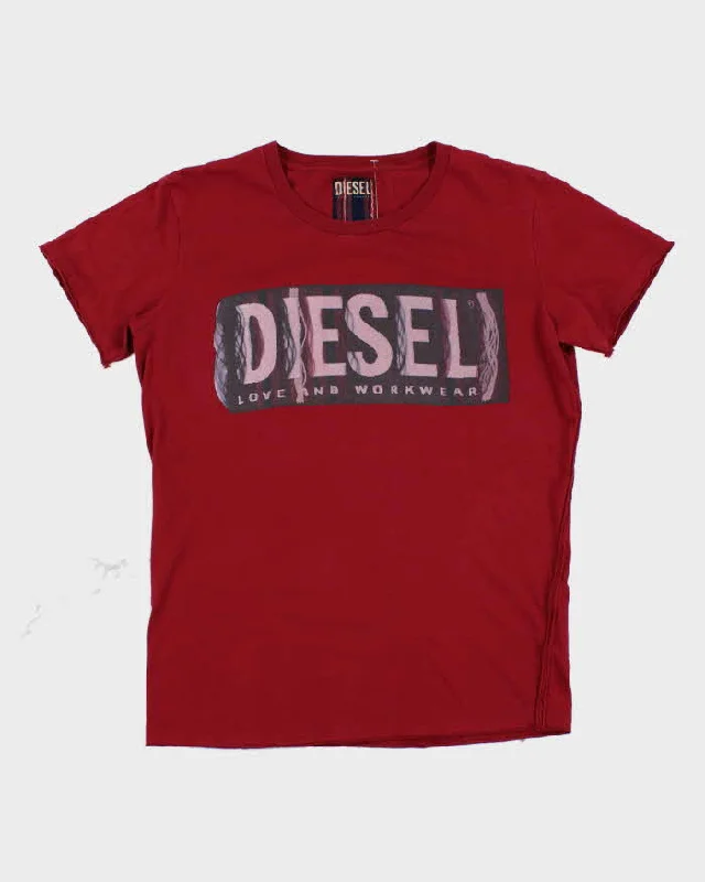 Vintage Y2K Diesel Graphic T-Shirt - M Nylon Fabric Polyester Fabric Spandex Fabric