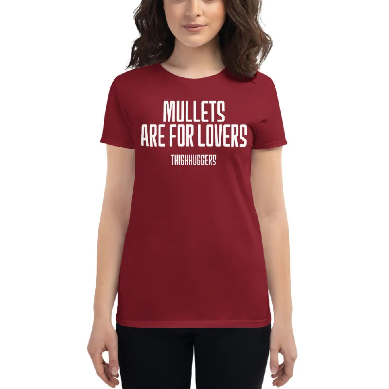 Women's Mullets Are For Lovers T-shirt Front Pockets Side Pockets Patch Pockets