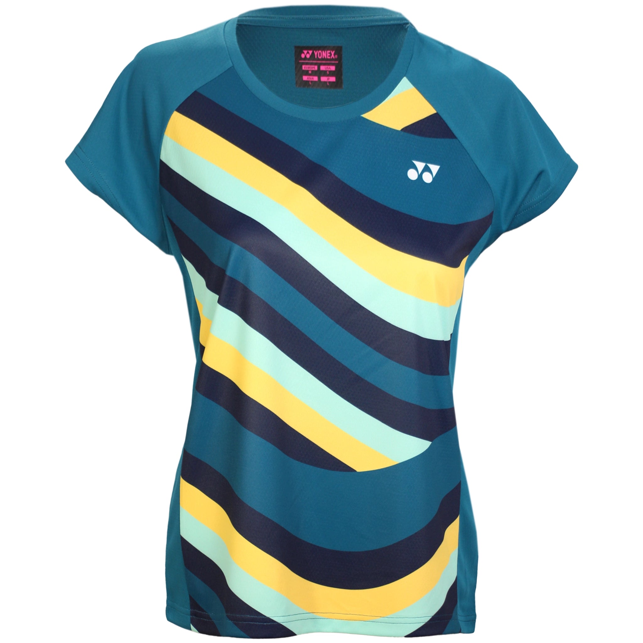 Yonex Women's T-Shirt 16694 Blue Green - Ratchanok/Carolina Hooded Caped Shawl Collar