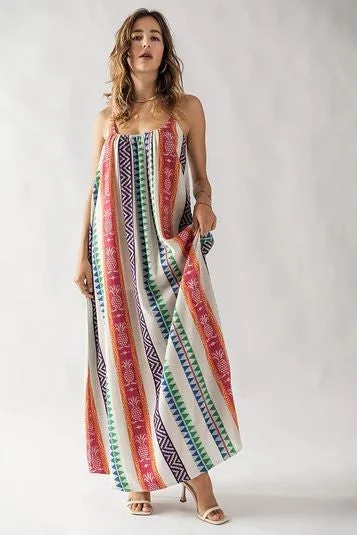 Trend: Notes Women's Dresses Striped Pattern Maxi Dress Fashionable High-Low Maxi Dress