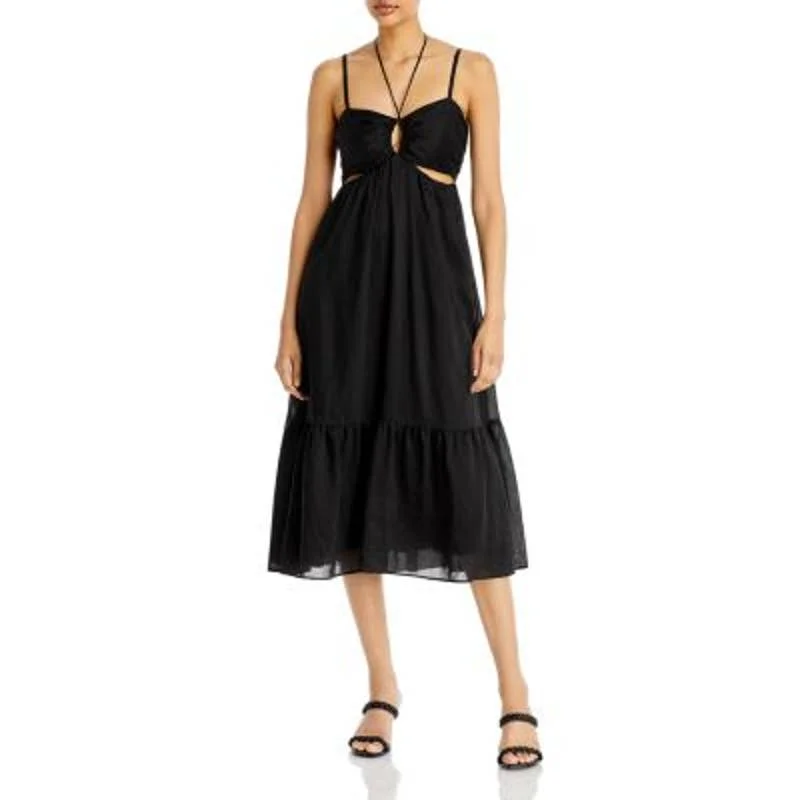 AQUA Ladies Black Strappy Cutout Halter Neck Maxi Dress Classic Strapless Maxi Dress AQUA Ladies Black Strappy Cutout Halter Neck Maxi Dress Classic Strapless Maxi Dress