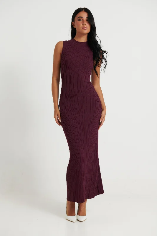 Brooklyn Maxi Dress Mulberry Cozy Knit Maxi Dress