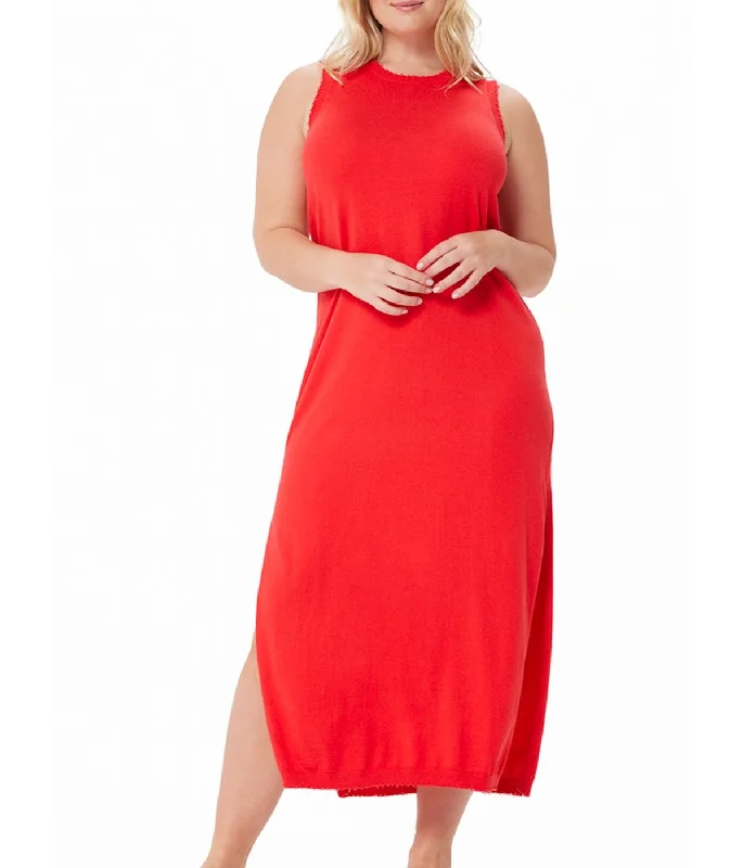 Cotton Cashmere Maxi Dress Rouge Trendy Button Front Maxi Dress