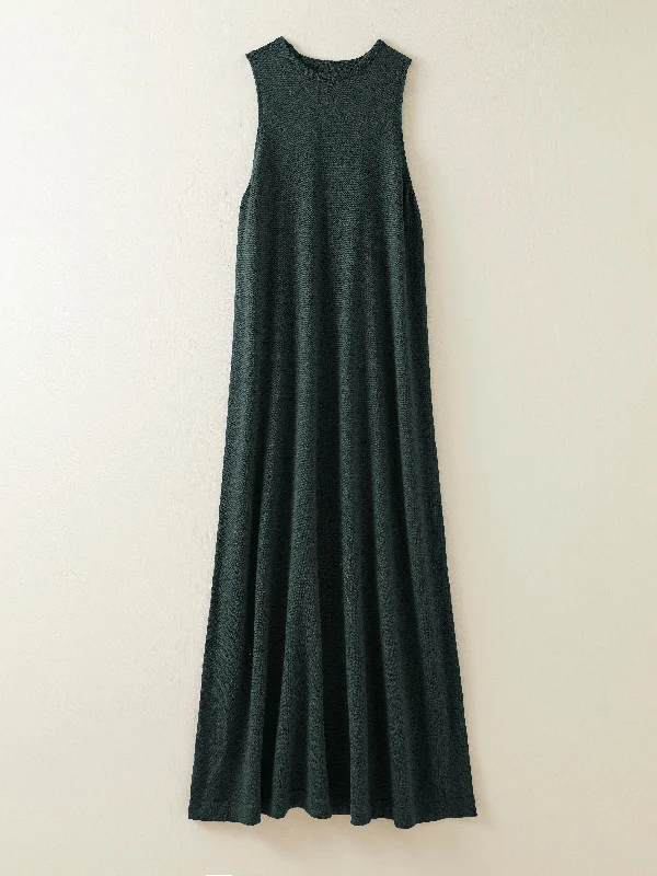 Eden Fine Wool Maxi Dress in Forest Classic A-Line Maxi Dress