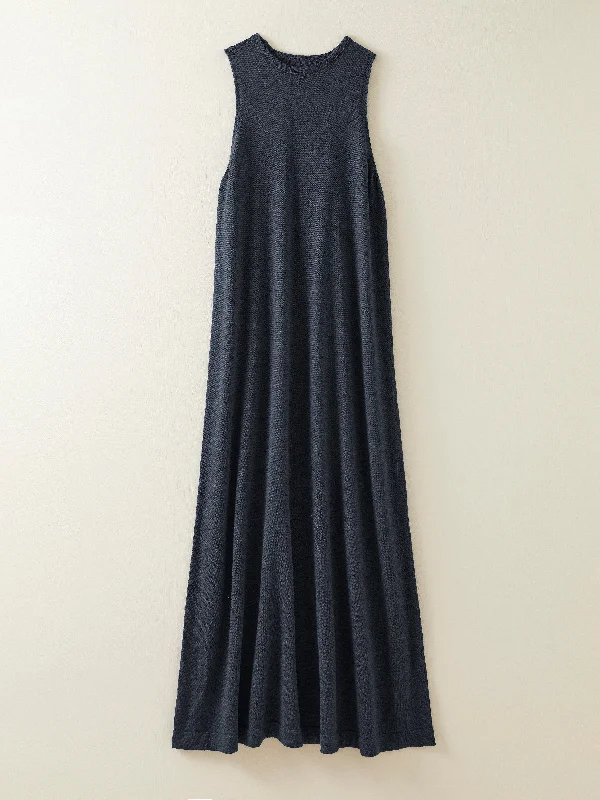 Eden Fine Wool Maxi Dress in Deep Indigo Classic Black Maxi Dress