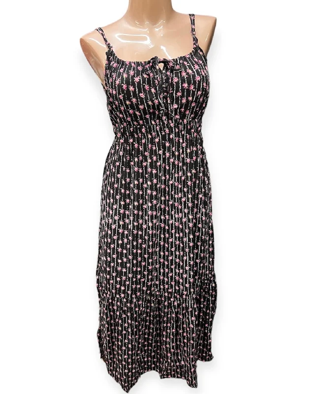 Enkay Spaghetti Strap Maxi Dress Trendy Floral Print Maxi Dress