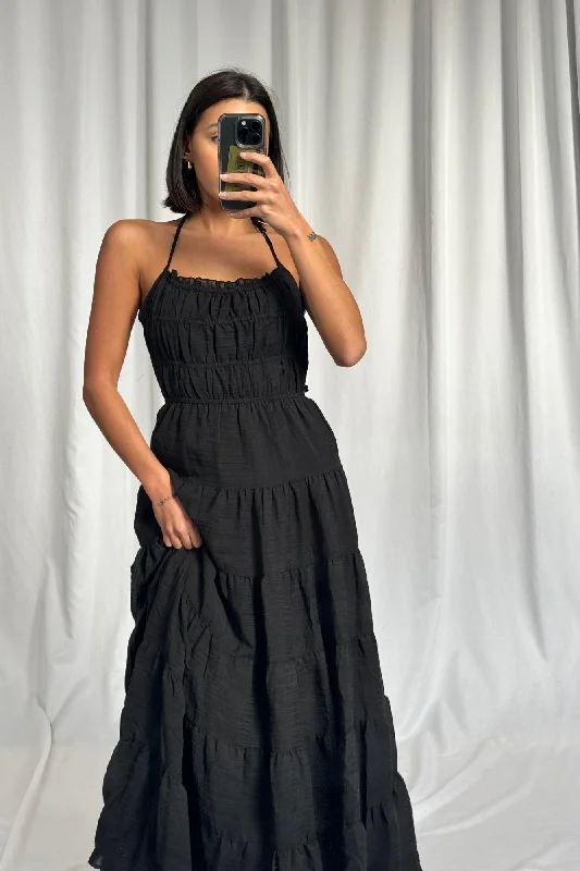 Esther Maxi Dress Black Classic A-Line Maxi Dress