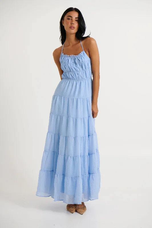 Esther Maxi Dress Sky Elegant Boho Maxi Dress