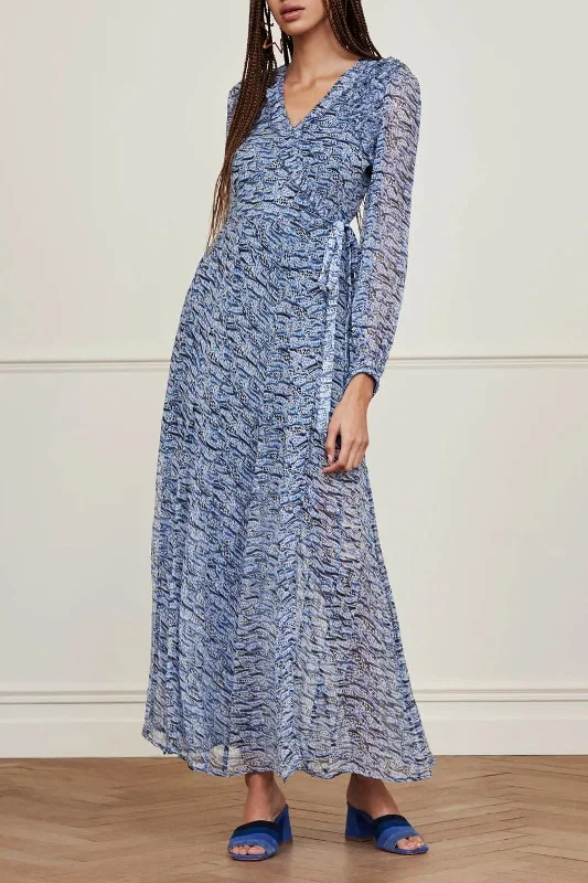 Fabienne Chapot Azure Blue Maxi Dress Cozy Maxi Dress with Slit