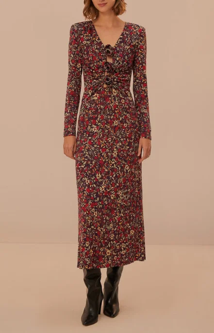 Farm Rio Purple Chelsea Garden Flowers Knot Maxi Dress Fashionable Chiffon Maxi Dress Farm Rio Purple Chelsea Garden Flowers Knot Maxi Dress Fashionable Chiffon Maxi Dress