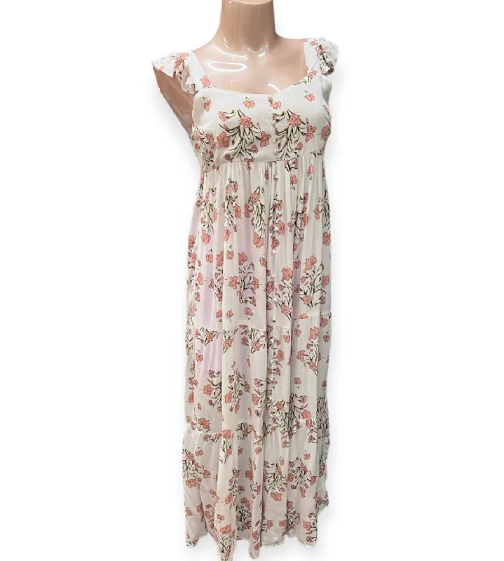 Floral Maxi Dress w/ Flutter Sleeve Stylish Longline Maxi Dress