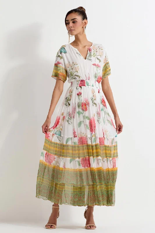 Daisy Printed Chiffon Maxi Dress Cozy Knit Maxi Dress