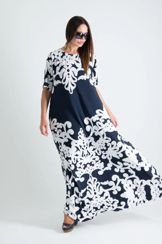 DALLAS Floral Summer Maxi Dress Cozy Maxi Dress with Slit