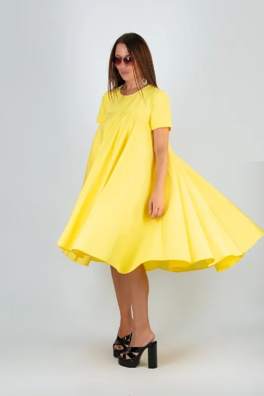 KOSARA Yellow Summer Maxi Dress Stylish Longline Maxi Dress