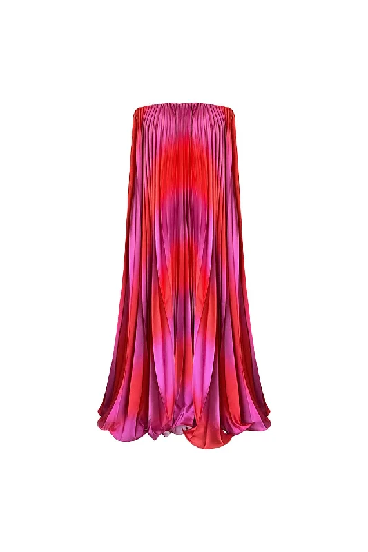 MADRE MAXI DRESS IN ROSA WAVE Elegant Tiered Maxi Dress