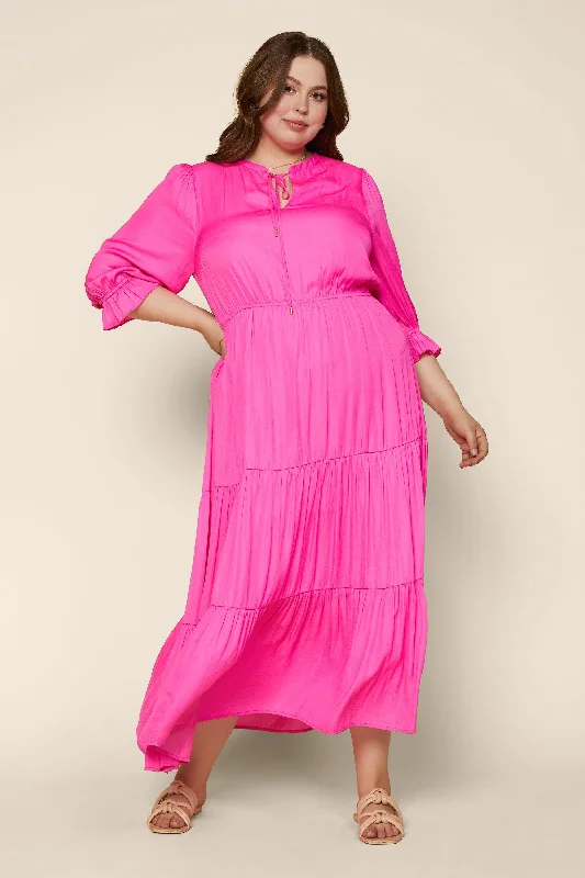 Mila Maxi Dress in Bubblegum Cozy Open-Back Maxi Dress