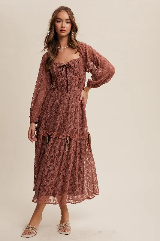 Oslo Lace Maxi Dress Fashionable Chiffon Tiered Maxi Dress