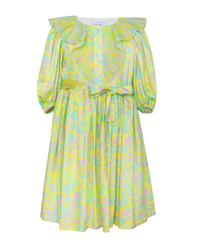 PAADE MODE "RETURN TO NATURE" Viscose  Maxi Dress Anemone  in Yellow Elegant Maxi Dress with Ruffles