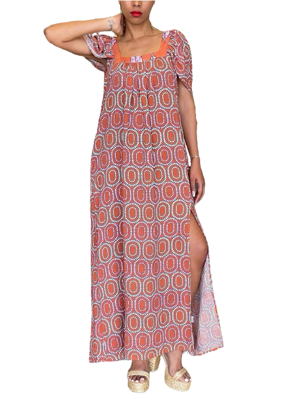 POPPI Tulip Sleeve Flowy Maxi Dress Stylish Button-Up Maxi Dress