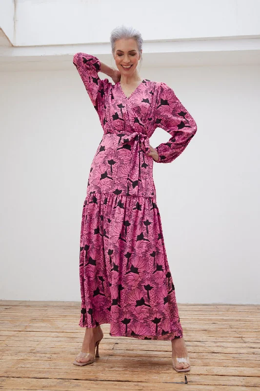 Stella Nova Tyra My Pink Flowers Maxi Dress Classic A-Line Maxi Dress