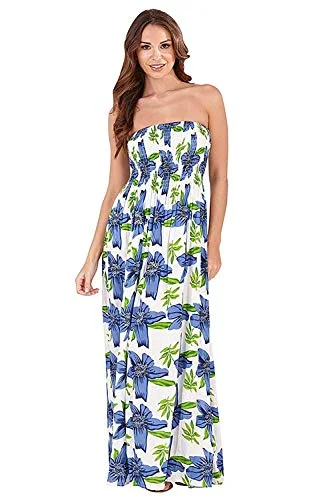 Womens Bandeau Paisley Print Maxi Dress Summer New Full Length Skirt Elegant Lace-Up Maxi Dress