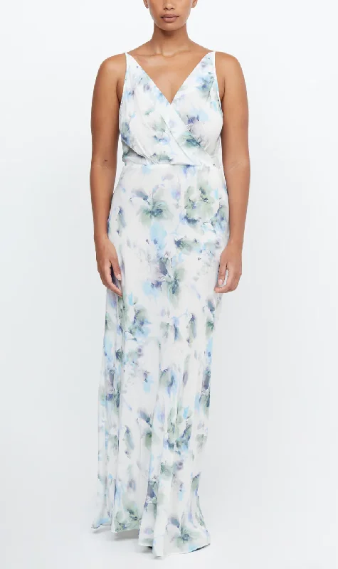 Bec + Bridge | Corrine V Maxi Dress - Watercolour Floral Comfortable T-Shirt Maxi Dress Bec + Bridge | Corrine V Maxi Dress - Watercolour Floral Comfortable T-Shirt Maxi Dress