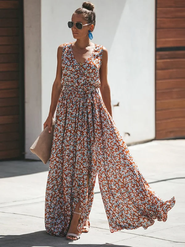 Bohemian Hippie Beach Long Dress Floral Print Maxi Dresses Cozy Cold-Shoulder Maxi Dress Bohemian Hippie Beach Long Dress Floral Print Maxi Dresses Cozy Cold-Shoulder Maxi Dress
