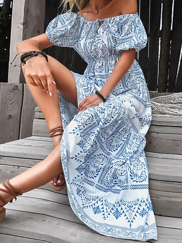 Vintage Floral Print Maxi Dresses for Women Casual Slash Neck Short Sleeve Summer Dress Cozy Wrap Maxi Dress Vintage Floral Print Maxi Dresses for Women Casual Slash Neck Short Sleeve Summer Dress Cozy Wrap Maxi Dress