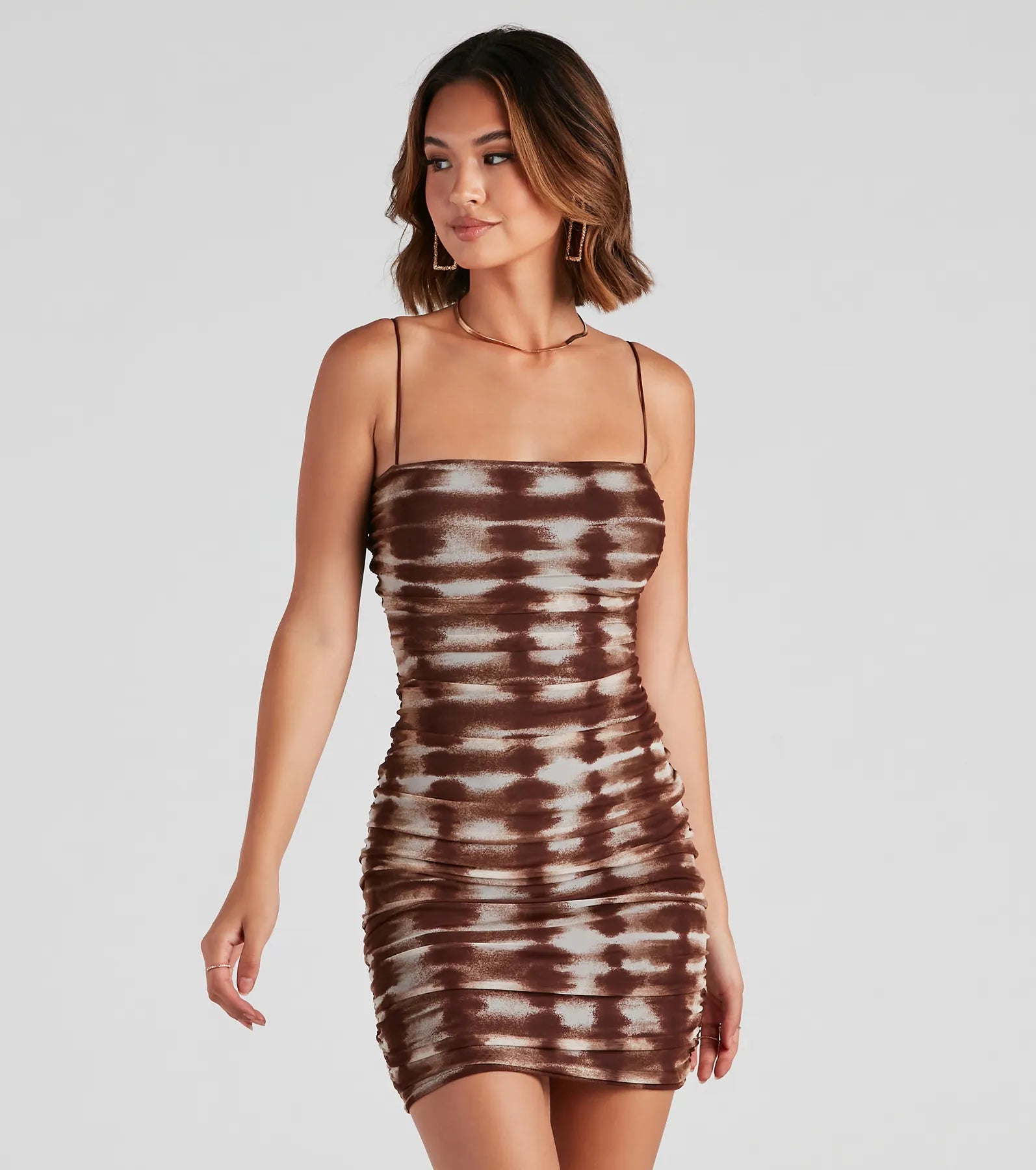 A Trendy Fave Mesh Mini Dress Stylish Ruffle Mini Dress