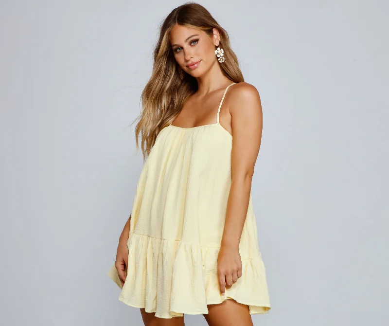 Effortless Flowy A-Line Mini Dress Fashionable Party Mini Dress