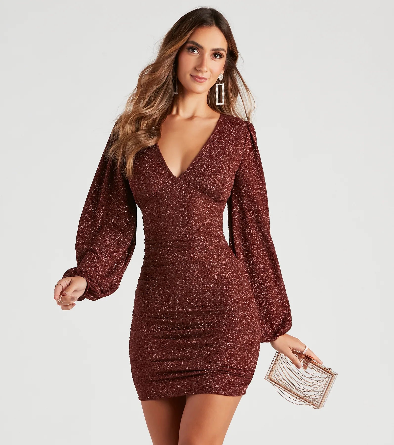 Get Glitzy Glitter Knit Bodycon Mini Dress Trendy Denim Mini Dress