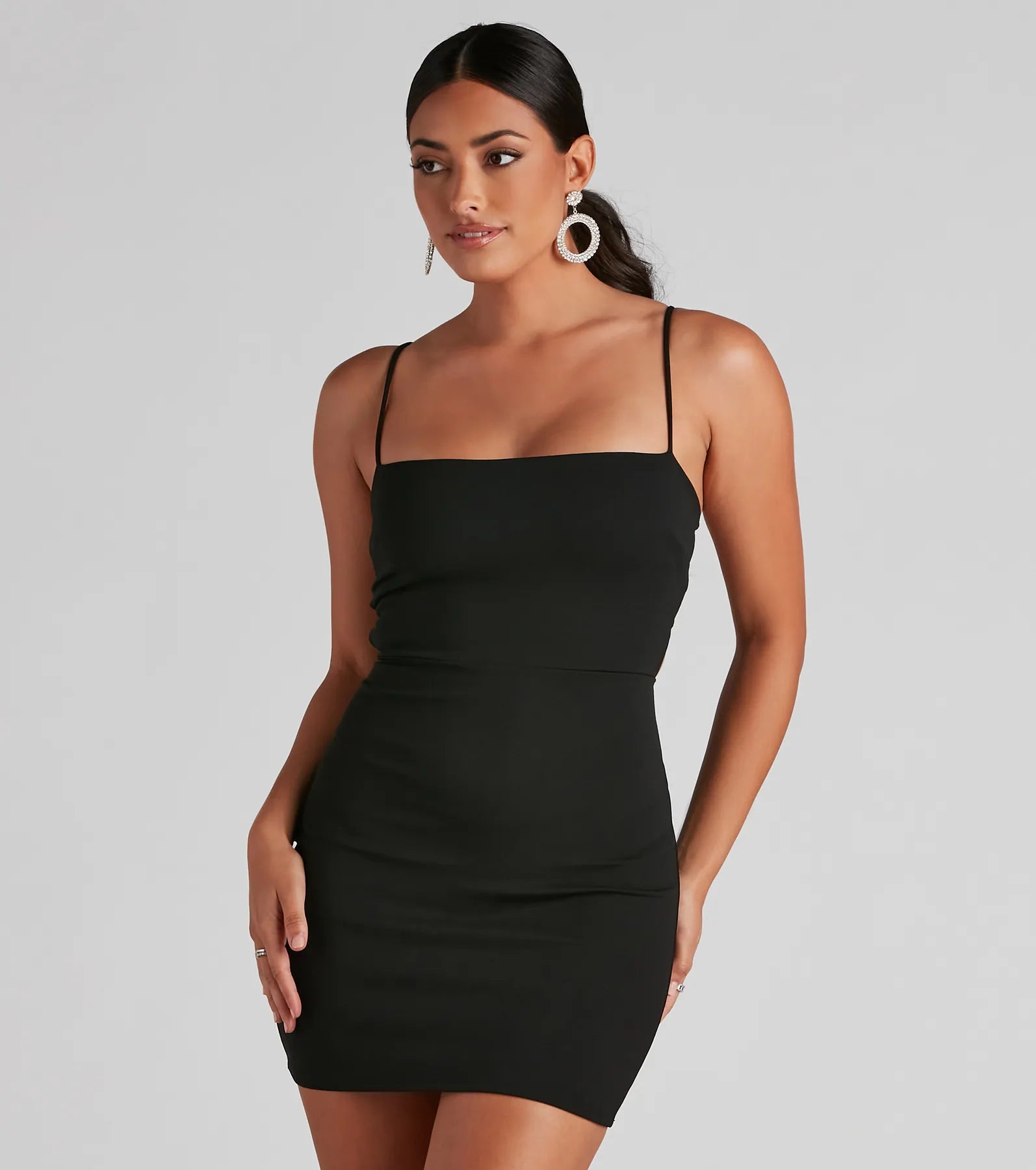 Made My Mark Crepe Mini Dress Cozy Ruched Mini Dress