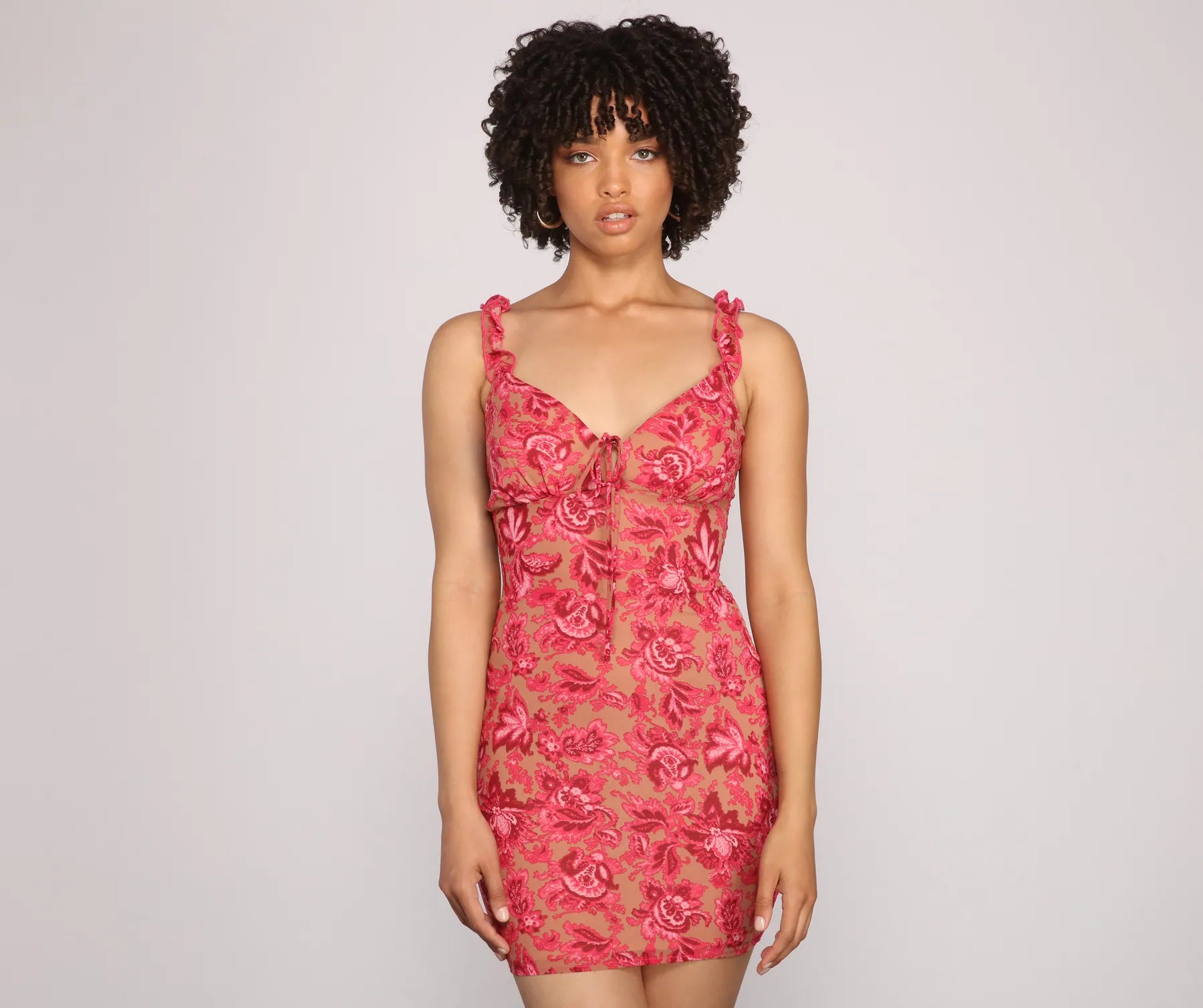 Pretty And Chic Paisley Printed Mini Dress Trendy Lace Mini Dress