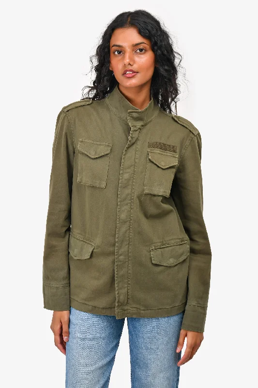 Anine Bing Army Green Utility Jacket Size S Insulated Jacket Fitted Jacket Loose Jacket Anine Bing Army Green Utility Jacket Size S Insulated Jacket Fitted Jacket Loose Jacket