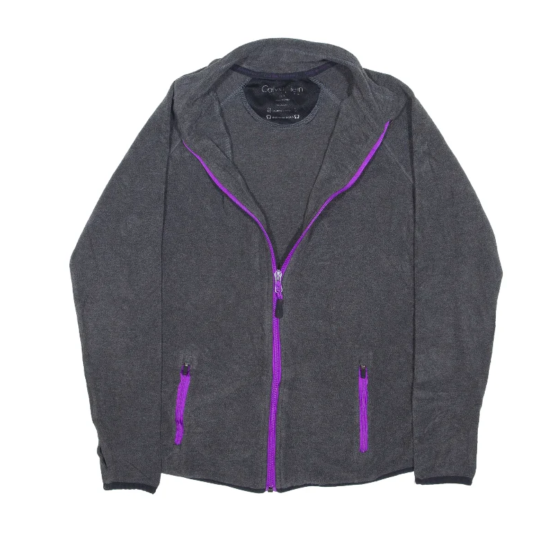 CALVIN KLEIN Performance Stretch Fleece Jacket Grey Womens M Snapped Jacket Toggled Jacket Drawstring Jacket CALVIN KLEIN Performance Stretch Fleece Jacket Grey Womens M Snapped Jacket Toggled Jacket Drawstring Jacket