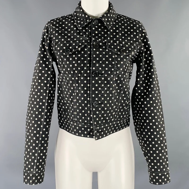 COMME des GARCONS Size M Black White Polyester Polka Dot Jacket Corduroy Jacket Velvet Jacket Brocade Jacket COMME des GARCONS Size M Black White Polyester Polka Dot Jacket Corduroy Jacket Velvet Jacket Brocade Jacket