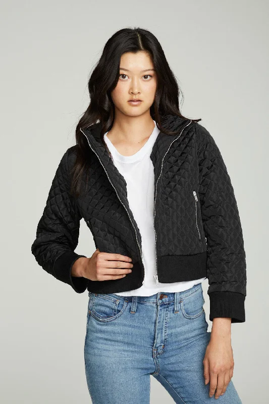 Cropped Hooded Jacket With Rib Denim Jacket Leather Jacket Suede Jacket