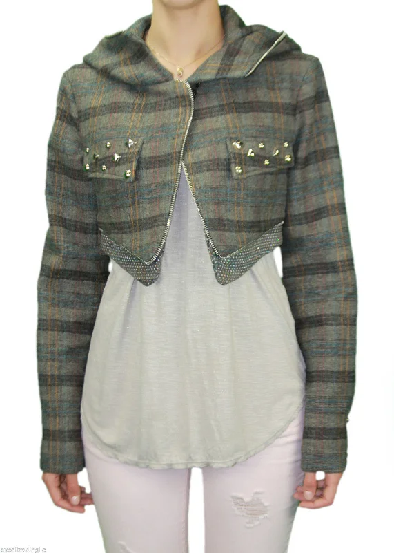 CUSTO BARCELONA Womens Alexandra Hooded Shrug Jacket RT592304 $617 NWT Denim Jacket Leather Jacket Suede Jacket CUSTO BARCELONA Womens Alexandra Hooded Shrug Jacket RT592304 $617 NWT Denim Jacket Leather Jacket Suede Jacket